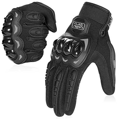 COFIT Guanti da Moto, Touchscreen sulle Dita, Guanti per corse in Motocicletta, per guidare Quad (ATV), per Arrampicata, Escursioni e Altri Sport All'aperto - Nero M