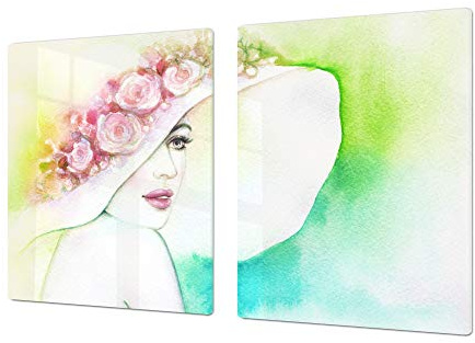 Concept Crystal Gigantic Cutting Board and Cooktop Cover - Glass Kitchen Board;Single: 80 x 52 cm (31,5” x 20,47”); Double: 40 x 52 cm (15,75” x 20,47”); Series of Images DD05B