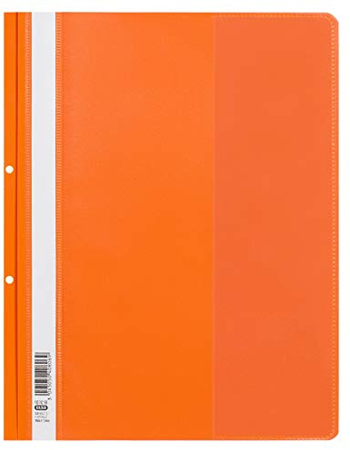 ELBA 100742166 snabbhäftare 25-pack med 2-håls perforering och extra volym av plast för DIN A4-ark i orange