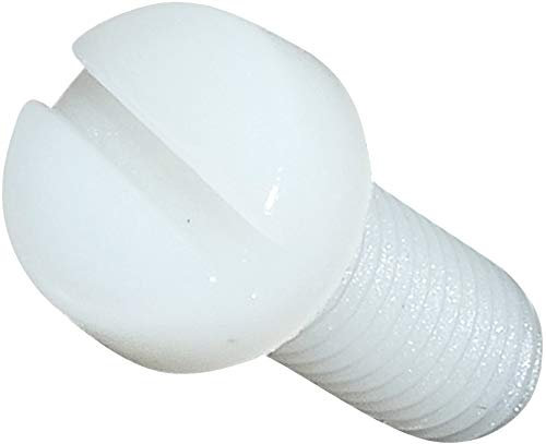 AERZETIX - C45322 - Lot de 10 - Vis en Polyamide/Nylon M6x16 - Filetage Métrique - à Tête Cylindrique/Fendue/Plate/Ronde - Isolante - Bricolage - Rénovation - DIN 84