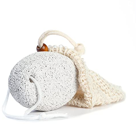 Larminly Pietra Pomice Per Piedi con Guanto Scrub Corpo Sisal fibra naturale in Kit Pedicure cura dei Piedi