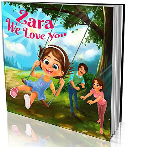 Personalised Story Book by Dinkleboo -We Love You - for Kids Aged 0 to 8 Years Old - The Perfect Book to Show Your Child just How Much You Love Them - Smooth, Matte Finish - Soft Cover