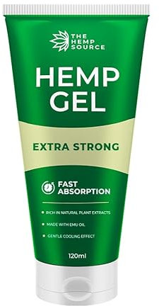 Hemp Active Gel | High Strength Hemp Oil Formula | Hemp Intensive Gel with Emu Oil, Menthol & Aloe Vera | Rich in Natural Extracts | for Back, Neck, Hands, Feet | Large 120ml Tube