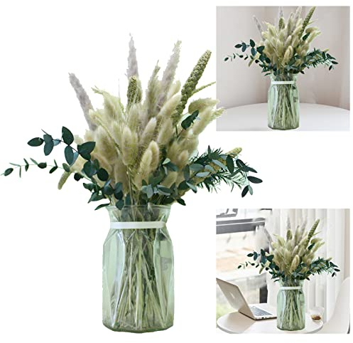 Nizirioo Naturelle Pampas Sechees Decoration: 82 PCS Herbe de la Pampa, Fleur Sechees Decoration, Fleurs Sechees Naturelles pour Déco Intérieur, Chambre, Boho Mariage