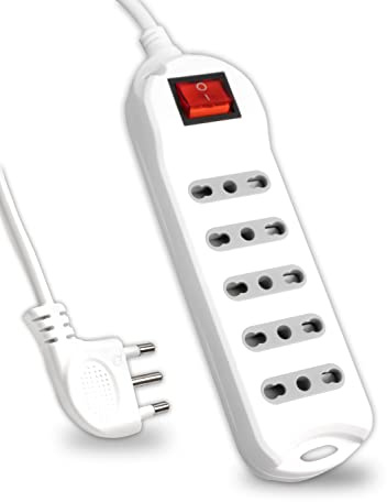 V-TAC Ciabatta Multipresa Elettrica con Interruttore e Cavo da 1,5 Metri - 5 Prese 10/16A Bipasso 2P+T - Con Spina 16A - Presa Elettrica per Casa, Ufficio, Negozio - Colore Bianco