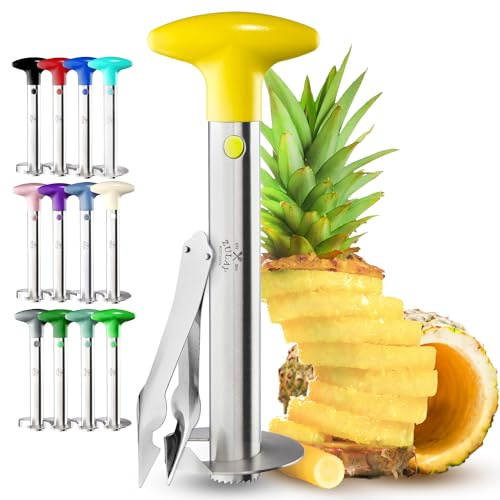 Zulay - Descorazonador y cortador de piña con acero inoxidable reforzado triple con hoja más gruesa - Descorazonador de piña y cortador de piña fácil de usar - Cortador de piña y herramienta