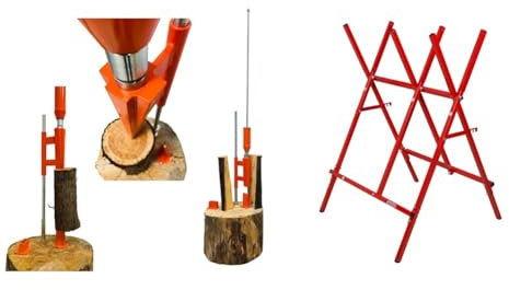Forest Master Smart Splitter Fendeuse à Bois Manuelle & Oregon - Chevalet de Sciage en Acier, Repliable et Ajustable, Bûches de 27 cm de Large Maximum (584145)
