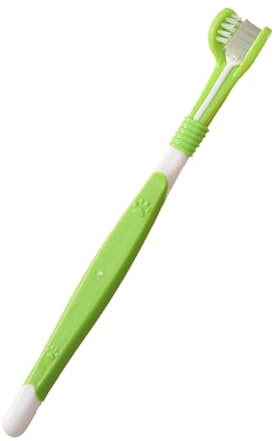 Cepillo de dientes para perros gatitos, cepillo de dientes de tres caras para mascotas, limpiador de cepillo de dientes de gato, cepillo de limpieza de dientes de mascotas, suministros de cerdas