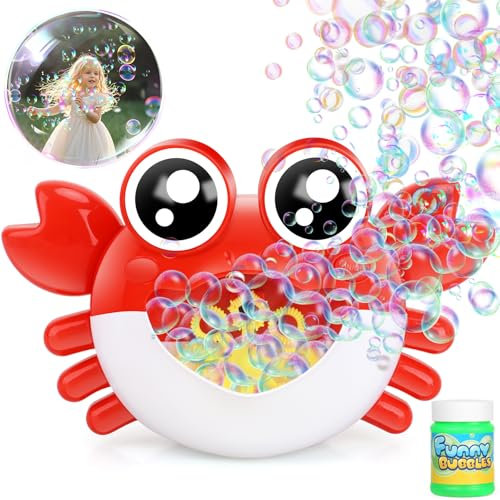 Getatoy Toys for 3-8 Year Old Kids Boys: Crab Bubble Machine Party Gifts for 3 4 5 6 7 8 Years Old Kids Girls Birthday Toys for Toddlers Age 4-6 Indoor Outdoor Bubble Maker Bath Garden Games Toy