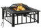 Haus & Garten, Kamine, Gartenfeuerstelle mit Schürhaken, 81 x 81 x 47 cm, XXL Stahl