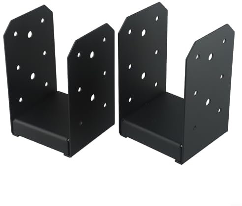 Bulevisiter Ancrage de base de poteau de 10,2 x 10,2 cm, cadre de support réglable en acier galvanisé, matériel de fondation de montage au sol pour patio, pavillon, clôture, boîte aux lettres avec