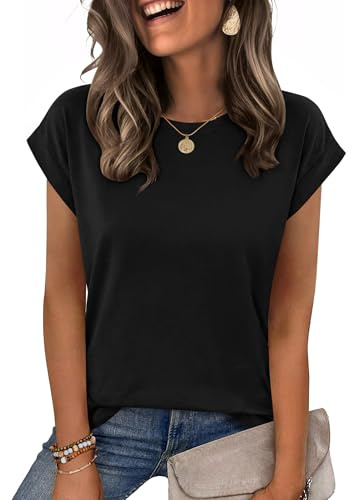 Zeagoo T Shirt Donna Casual Manica Corta Estiva Girocollo Maglietta Donna Cotone Moda Leggera S-XXL