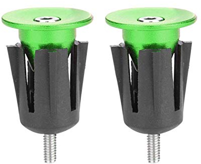Tapones de manillar de bicicleta, 1 par de tapones de extremo de barra de manillar de bicicleta de aleación de aluminio Puños de manillar de bicicleta Tapones de extremo de barra Tapones(Verde)