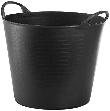 RED HOG Conteneur Seau Panier Flexible Multifonctionnel, pour Maison, Écurie, Jardin, Garage, Animal, Stockage, Transport, Lavage, Alimentation, Lavage, Capacité de Levage Jusqu'à 120kg, 26L Noir
