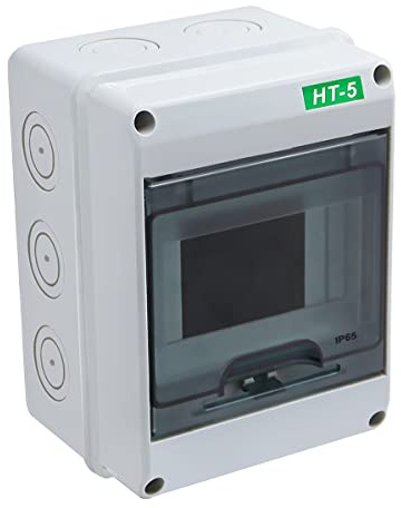 smseace Distribution Protection Box, ABS Plastic Transparent Cover Waterproof Distribution Box IP65, for Indoor Wall Circuit Breaker (5 Way)
