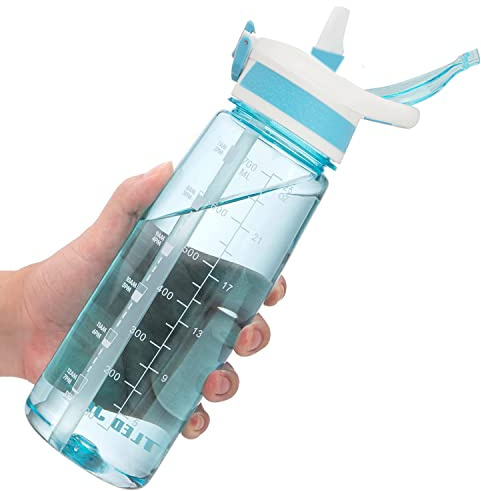 VENNERLI Water Bottle, 800 ML Water Bottle with Straw Leak-proof, Dust-proof, BPA-free, Tritan, Toxin Free Plastic Fitness Sport Water Bottle Drink Bottle Design for Girls Boy Gym School Office