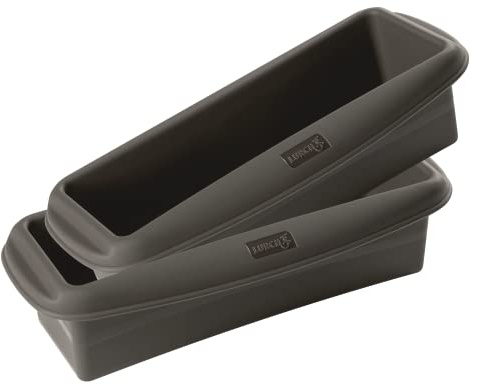 Lurch 585038 FlexiForm Lådform Set om 2/2 brödbakformar av 100% BPA-fri platinasilikon, innermått 20 x 6 cm
