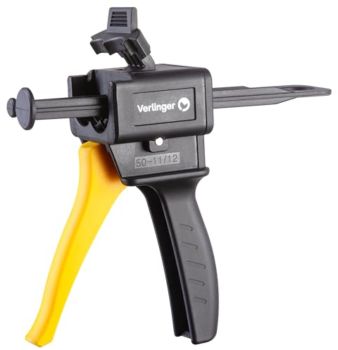 VERLINGER Exprimidor para adhesivos de dos componentes 2x25 ml - Pistola Encoladora De Dos Componentes, Con 4 Opciones De Mezcla