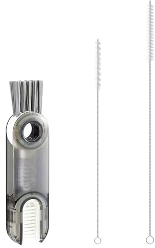 3-in-1 Cup Lid Crevice Cleaning Brush - 1 Pcs, 2 Pcs Straw Brushes, Multifunctional Detail Brush for Cup Lids, Straws, Test Tubes