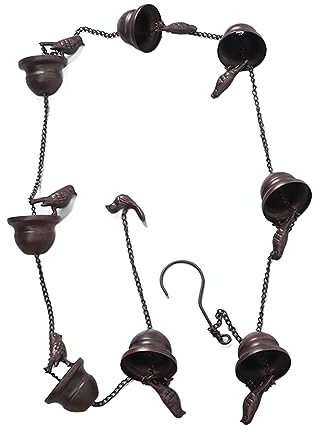 Catene da Pioggia, Uccelli Mobili E Catene da Pioggia a Tazza Per Grondaie, Catene da Pioggia in Metallo, Catene da Pioggia Per Pluviali Sostituzione del Raccoglitore di Pioggia in Rame Deviatore Deco