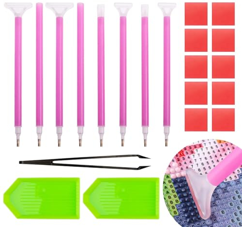 HSLPSM 21 Stück Diamond Painting Stift, Diamond Painting Zubehör Stift, diamond painting stifte, Geeignet für DIY Diamantmalerei Stickerei Nagelwerkzeug Craft Malen