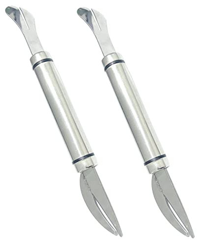 GLEAVI 2 Pezzi cesoie per intestini di pollame kitchen gadgets pulisci gamberetti pelapatate strumenti per sbucciare i gamberi da cucina coltelli da cucina strumenti intestinali Silver
