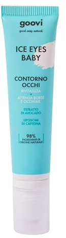 GOOVI Ice Eyes Baby Eye Contour Puffiness & Dark Circles – Crema per gli occhi contro borse e occhiaie – Applicatore rinfrescante con 3 sfere di metallo – 15 ml