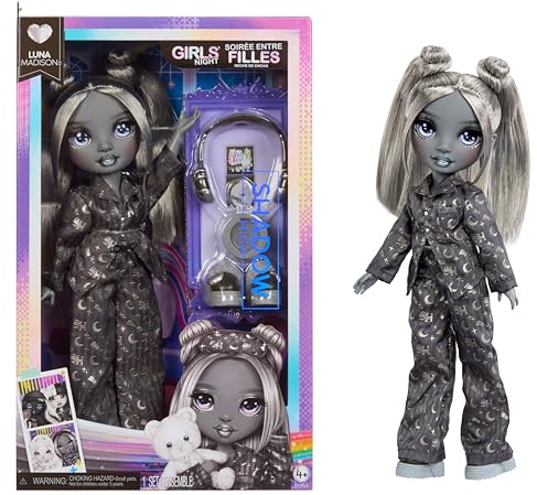 Rainbow High Shadow High Girl's Night - Luna Madison - Bambola fashion nei toni del grigio da 28 cm, capelli e abiti in bianco e nero con accessori e pettine - Età 6+