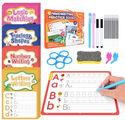 YPLUS Magisches Übungsheft für Kinder ab 3-8, Wiederverwendbar Dual-Modus