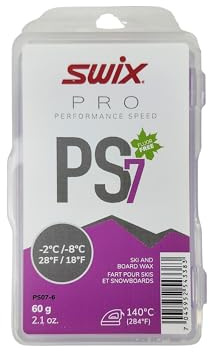 Swix PS7 Violet Pro Speed Ski and Snowboard Iron-On Wax for Warm Temperatures, 60g