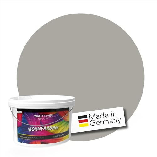 WALLCOVER hochwertige Wandfarbe für Innen | Grau Grün (Misty Dusk) | 2.5L für 20m² | Hochdeckende Innenfarbe Matt (Klasse 1) | Profi Qualität aus Deutschland