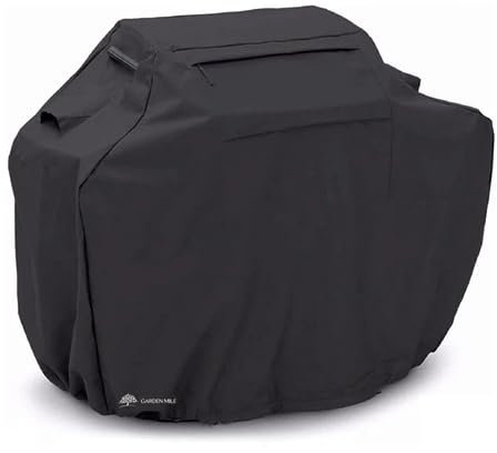 Garden Mile Gas BBQ Cover L183 x W66 x H130cm Large Black Waterproof Heavy Duty, Windproof, Rip Proof & Anti-UV Grill Cover Barbeque Covers Outdoor Patio Furniture Covers