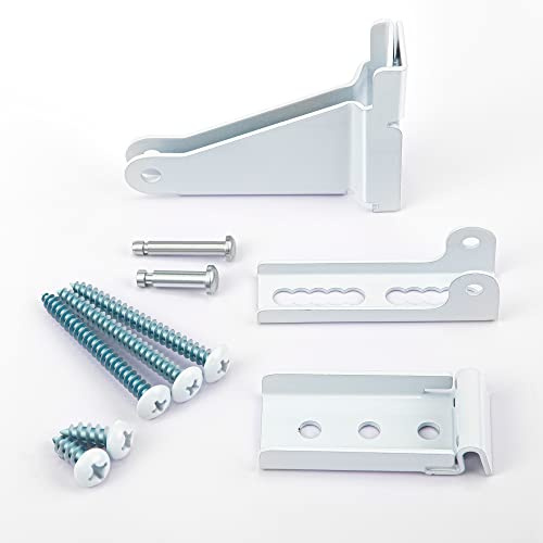Dreyoo Storm Door Closer Kit Compatible with Andersen/Emco/Larson/40201/Pella, Screen Door Closer Replacement Parts with Brackets, Mounting Screws and Pins(White)