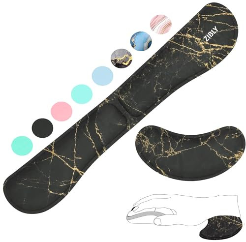 ZIBLY Wrist Rest Keyboard and Mouse Set - Non Slip Ergonomic Wrist Cushion Support Pad - Easy Typing,Pain Relief – Premium Silky Gel Memory Foam for Work from Home Gaming Computer Laptop