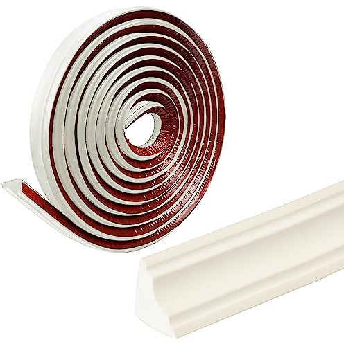 Flexible Deckenleisten Selbstklebend Caulk Strip,Dichtungs- und Zierleisten für Decken und Wandübergang,Schälen und aufkleben Faltbarer Kantenschutz,Möbelkantenband (Weiß, 2M)