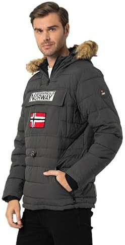 Geographical Norway Coconut Men, Parka de hombre Hombre, Gris Fonce,