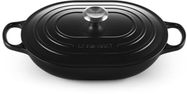 Le Creuset Enameled Cast Iron Signature Oval Casserole with Lid, 3.75 qt., Licorice