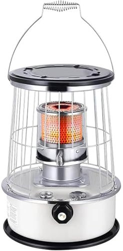 PRMTYUP Petroleumofen-Heizung, GroßE Petroleumofen-Heizung Mit Automatischem FeuerlöScher, Tragbare Camping-Heizung, 2-In-1 Petroleumofen Und Herd, FüR Zuhause, Heizen, Kochen,Weiß