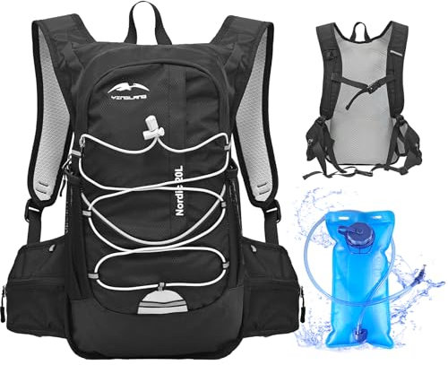 Lnopever 20L Ultraleicht Trinkrucksack Trail Rucksack Trinkweste, Rucksack mit 2-Liter-Wasserbeutel,Herren Damen Ultraleicht Laufrucksack für Laufen, Marathon, Jogging, Radfahren