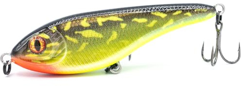 Mister Tackle Tuvanus 9 cm Esca da pesca Wobbler Jerkbait Slider per luccio, 1 pezzo (pike)