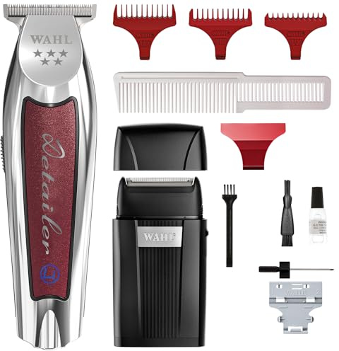 Wahl Professional Trimmer and Shaver Bundle, Cordless Detailer Barbers Trimmer, Wide T-Blade for Straight Lines, Ultra-Close Fade Finishing, Perfect for Salon Use