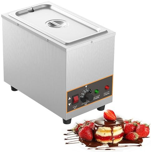 Scioglitore di cioccolato in acciaio inossidabile, macchina automatica per scaldare le perle di tapioca, regolabile da 30 a 95 ℃, con valvola di scarico e design del piede antiscivolo, forno di mant