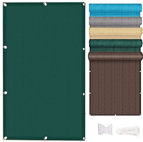 Balcone 105 x 700 cm 95% ombreggiatura resistente ai raggi UV recinzione per esterni balcone giardino verde scuro con occhielli e fascette