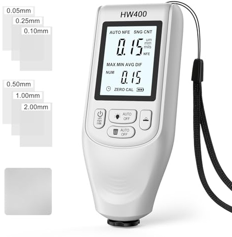 Paint Thickness Gauge - Paint Thickness Meter Gauge 0~2000UM, Coating Depth Gauge Tester | Thickness Meter For Metal And Non-Conductive Coating, Precise Coating Analysis, Automatic Substrate