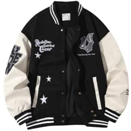 Giacca del college varsity da uomo, giacca da bomber da baseball, fida