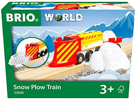 BRIO World 33606 Schneeräumzug - Winterliche Ergänzung Holzeisenbahn - Empfohlen ab 3 Jahren