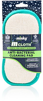 Minky Anti-Bacterial Cleaning Pad | Reusable Microfibre Cloth | Minky Pad | Kitchen Cleaner | Dual Sided Sponge | Non Scratch Sponge | Cleaning Products | Cleaning Supplies | Sponges
