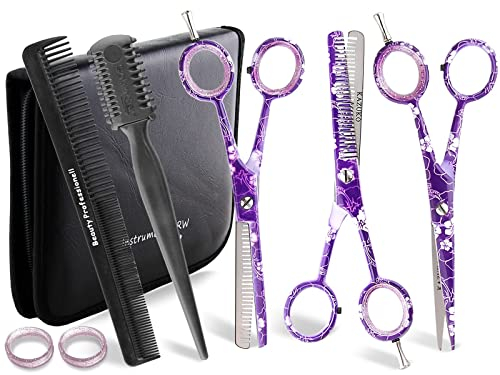 Premium Haarscheren-Set 6 tlg Effilierer Solingen Effilierschere Friseurschere 15,24 cm elegante Aufbewahrungstasche