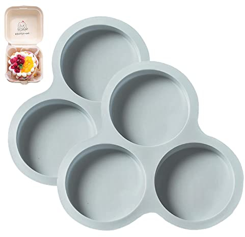 Stronrive 2 Piezas Sartén para Air Fryer, Sartén De Silicona para Air Fryer con 3 Cavidades para Huevos, Molde Reutilizable, Sartén De Silicona para Hamburguesas, Accesorios para Air Fryer