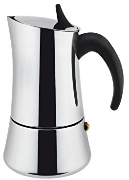 Ilsa Elly, Caffettiera Espresso per Induzione, Acciaio Inox 18/10 , Argento, 9 tazze